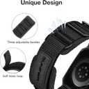 SUNFWR Bands Compatible with Apple Watch 44mm 45mm with Case,Rugged Sport Apple Watch Strap with Protective Cover for iwatch Series 9/8/7/6/5/4/SE for Men(Black Black Tags)