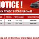 HUSCH Brake Kit Ceramic Brake Pads and Brake Rotors Fit for Honda Pilot