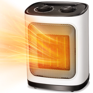 Kismile Small Electric Space Heater Ceramic Space Heater,Portable Heater Fan for Office with Adjustable Thermostat and Overheat Protection ETL Listed for Kitchen, 1500W