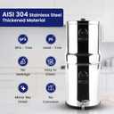 2.25 G Gravity Water Filter System | Dual Carbon Filtration | NSF/ANSI 42 & 372 Certified | Removes 99.9% Lead, PFAS, Chlorine & 200+ Contaminants | Countertop Stainless Steel Water Filter | Portable