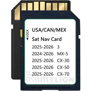 Upgraded Navigation SD Card - KR9D66EZ1B, GPS SD Map Card Compatible with 2025-2026 CX-50/3 / CX-30 / CX-70, 2024-2026 MX-5, USA/CAN/MEX Maps