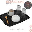 Kitchen Details Countertop Draining Tray | Dimensions: 18"x 15"x 1"| Designed for Stand Alone Dish Racks | Durable | Prevents Water Build Up | Black, Large