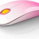 Bluetooth Wireless Mouse - (BT5.1+USB) Slim Dual Mode Computer Mice with Quiet Click, Low Power, and 1600 DPI, Portable Cordless Mouse for MacBook, Laptop, iPad Pro/Air(Gradient Pink)
