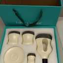 5 PCS Bathroom Accessories Set, Two Toothbrush Cups, Soap Dispenser, one Aromatherapy Decorative Cup, and one soap DishBathroom Organizer for Modern Bathrooms