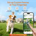 Meowant GPS Wireless Dog Fence & Dog Training Collar with Remote & Free APP, 82-7000ft Adjustable Range Electric Fence, 3 Training Modes, Waterproof LCD Collar for Dogs 10 Lbs+ Outdoor,Blue