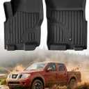 for Nissan Frontier Crew Cab 2008–2021, Fits Original Floors,Trucks Liners | Front Seat Utility Mats Custom Fit All-Weather Heavy-Duty TPE