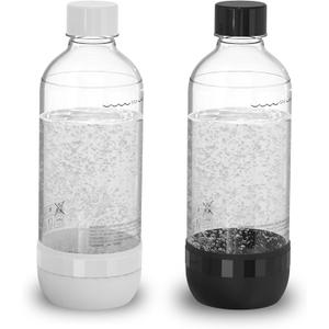 Soda Bottle, Suitable for Carbonated Water and Sparkling Water, BPA Free, Reusable and Filled Food Grade PET Plastic Made Soda Water Bottle (2 Pack, 1 Liter)