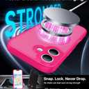 Magnetic Shockproof for iPhone 17 Case,[Full Camera Protection][Compatible with Magsafe][Non-Slip][Mil-Grade Protection] Slim Anti-Yellowing Translucent Matte Phone Case for iPhone 17,Hot Pink