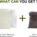 Organic Buckwheat Pillow for Sleeping with Dual-Layer Pillowcase and Extra Tartary Buckwheat Hulls, Adjust Height and Firmness, Neck Support Pillow for Back and Side Sleepers 14"x20" (Off-white)