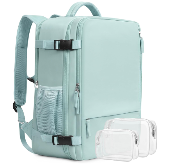 Beraliy Travel Backpack for Women, Airline Approved Bag, 16 inch Laptop Waterproof Hiking Backpack, Casual College Daypack, Weekender Bag, Mint Green