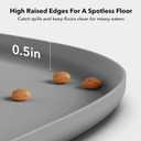 PETLIBRO Dog Food Mat, Safety Silicone Cat Food Mat for Feeder & Fountain, Waterproof Dog Bowl Mat, Raised Edge Spill Protection Floor, Cove Feeding Mat for AF005, AF103 Single Tray, 17.7"x12" (Grey)