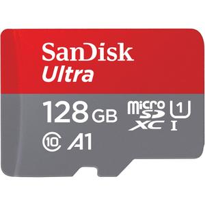 SANDISK 128GB Ultra microSDXC UHS-I Memory Card with Adapter - Up to 140MB/s, C10, U1, Full HD, A1, MicroSD Card - SDSQUAB-128G-GN6MA
