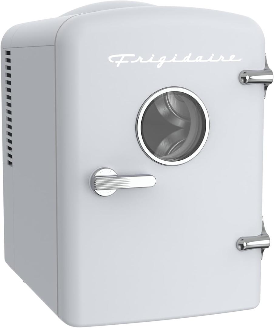 Frigidaire EFMIS129-WHITE, Mini Portable Fridge, 4 Litres Capacity, Chills Six 12oz Cans, 100% Freon-Free & Eco Friendly, Beverage Cooler - White