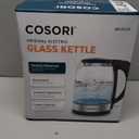 Cosori Electric Kettle, No Plastic Filter & Spout, 1.8Qt Tea Kettle & Hot Water Boiler For Coffee & Tea, Water Heater & Teapot, Automatic Shut Off, Borosilicate glass, Black, 1500W