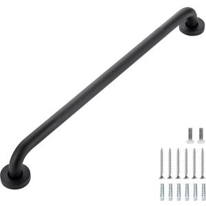 Grab Bars for Shower, 2 Pack 24-Inch Anti Slip Shower Handles for Elderly, Safety Shower Grab Bar, Stainless Steel Handicap Grab Bars for Bathroom (Black 1" Diameter)