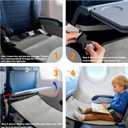 Toddler Baby Airplane Bed, Grey Portable Airplane Footrest, Soft Warm Minky Fabric Airplane Seat Extender for Kids, Baby Flying Airplane Travel Must Haves Toddler Flight Essentials