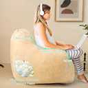 Bean Bag Sofa Chair for Adults, Beanbag Couch for Reading, Gaming, Relaxing, Soft and Durable Cover Lazy Sofa, Ivory