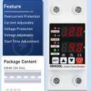 DIHOOL Adjustable Voltage Protector 110V 220V, Low/High Voltage Cutoff and Overcurrent Protection, 70-200V Undervoltage, 140-300V Overvoltage, 1-63A Smart Circuit Breaker AC Disconnect, DIN Rail Mount