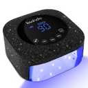 Lavinda 54W UV Nail Lamp, UV Light for Gel Nails, Cordless Rechargeable UV LED Nail Lamp Nail Light with 4 Timer and LCD Display, Professional Fast Curing Lamp Nail Dryer with Black Rhinestone