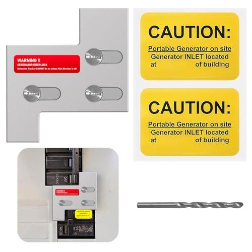 QYZZRS Generator Interlock Kit Compatible with General Electric GE 150 or 200 Amp Panels,1 1/4" Spacing Between Main and Branch Breakers,Professional Interlocking Kit（1Set）