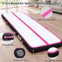Estgora Gymnastics Mat for Tumbling Tumble Track, Thick Inflatable Gymnastic Training Equipment for Kids Home Gym Cheerleading with Electric Pump