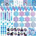 BenLouis 108Pcs Frozen School Stationery Party Favors Winter Snowflake Themed Classroom Gift Reward Prizes Bulk for Students Kids Holiday Frozen Birthday Goodie Bag Stuffers Pinata Filler