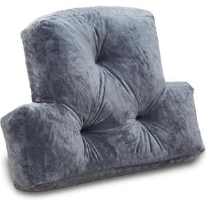 1 MIDDLE ONE Back Pillow for Chair, Memory Foam Lumbar Pillow for Back Support, Back Rest Cushion for Office, Sofa, Couch Sitting, Recliner, Bed and Lower Back Pain (Grey)