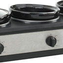 CULINARY CHEF, Triple Slow Cooker, Buffet Server 3 Pot, Food Warmer - Stainless