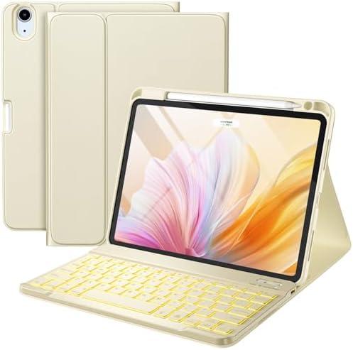 Compatible for iPad Air 11-inch/ 10.9" Air 5th 4th Generation Case with Keyboard - Backlit Detachable, Folio Cover with Pencil Holder for iPad Air 11 Inch M3/M2, Air 5/ Air 4 (Starlight)