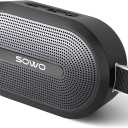 SOWO Wireless Portable Small Speaker, Ultra Magnetic Bluetooth Speaker for Golf Car, Coverless IP67 Waterproof, 24 H Playtime, Pro Sound, Clip On Design for Outdoor, Indoor - Black