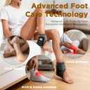 Foot Renew Massager for Neuropathy,4-in-1 Cordless & Portable Foot and Ankle Massager for Heel Warming Heating Pad Heated Brace Wrap With 5 Vibration Modes,4 Heat Levels,Portable for Home,2pcs,Grey