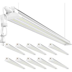 ELEKICO Upgrade Hanging | Surface Mount 4' Led Shop Lights for Workshop 4FT 10pack, Super Bright 10000LM 5000K 60W Linkable 4FT Led Shop Light for Workshop Garage Factory Warehouse Shop Workbench
