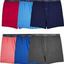 Fruit of the Loom mens Tag-free Knit Boxer Shorts, Relaxed Fit, Moisture Wicking, Assorted Color Multipacks XL 6 pack