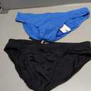 AIMPACT Mens Vintage Swim Briefs Sexy Bikini Swimwear Quick Dry Retro Swimsuit with Drawstring, (Black, Blue, Small)