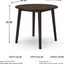 Signature Design by Ashley Small Round Drop Leaf Dining Table, Brown