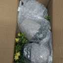 LUEUR Set of 6 Potted Artificial Flowers Arrangement, Fake Flowers with Vases Faux Flowers in Pot for Centerpiece Table Decorations Spring Decor for Home Office Desktop