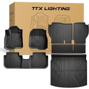 Floor Mats Fit for Honda CRV 2023 2024 2025 2026 All Models (Include Hybrid) - TTX LIGHTING CR-V All Weather Floor Liners & Cargo Liner with Backrest Mats Car Mats Accessories (Fit Upper Deck)