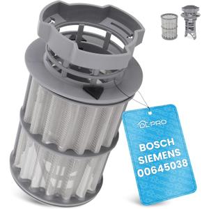 DL-pro Dishwasher Drain Mesh Filter for Bosch Thermador Siemens 00645038 645038 Two Piece Circulation Pump Micro Filter for Dishwasher SuperSilence Logixx PerfectDry iQ300 Serie 2 Serie 4 Serie 6