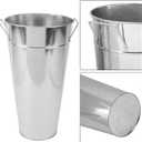 2 Pcs 15 Inch High Galvanized Metal Vase, French Flower Bucket Vases, Galvanized Vase for Any Farmhouse, Modern, or Traditional Setting.