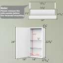 Buruis Framed Medicine Cabinet with Mirror, Recessed 13.35" x 22.83" or Wall Mounted 14"x 24" Bathroom Cabinet, Adjustable Tempered Glass Shelves, No Assembly Required, White, 14 x 24 inch Single Door