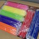 700 Pcs Multi Colors Jumbo Smoothie Straw Disposable Milkshake Straws Jumbo, Bubble Tea Straws For Cakes, Disposable Smoothie Straw Individually Wrapped (0.43" Wide X 9.84" Long)