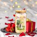 2 x Birthday Gifts for Wife, Glass Cups for Wife from Husband, 16 oz Glass Drinking Cup with Lids and Straws, Anniversary Retirement Sentimental Valentines Day Gift for Wifey (We Got This)