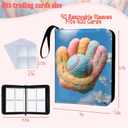 2 x Baseball Card Binder - 400 Capacity 4-Pocket Trading Card Album, 3 Ring Card Holder Binder, Waterproof PU Leather, Zip Closure, Perfect Christmas Birthday Gift for Kids & Collectors