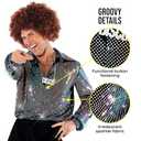 Morph Mens Disco Costume 70s Outfit Full Disco Shirt Retro Party Wear 70s Style Clothing for Men (X-Large)