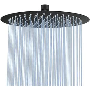 NearMoon Rain Shower Head, Ultra-Thin Design-Pressure Boosting, Awesome Some Experience, High Flow Stainless Steel Rainfall Head (12 Inch, Matte Black)