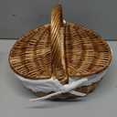 Toddmomy Wicker Picnic Basket with Lid and Sturdy Handle 10.03X7.28X5.31 Inch Portable Outdoor Storage Basket for Fruit Bread and Household Organizer