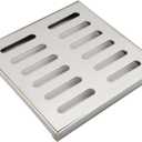 7.78"/20cm Outdoor Square Catch Basin Drain Grate Cover,Stainless Steel Removable Sewer Grate for Concrete Floor (200x200x20x2) Silver