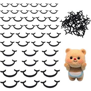 FINGERINSPIRE 300 PCS Felt Mouth for Dolls 5 Sizes Black Felt Mouth Felt Craft Doll Mouths Safety Felt Mouth for Crafts Puppet Teddy Bear Crochet Plush Animals DIY Making Accessories