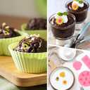 2 x 4 Pcs Bumble Bee Silicone Molds Kit with Honeycomb, Bee and Sunflower, Fondant, Chocolate, Cupcake, Cake Decorating, Candy Molds(Pink)