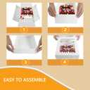 Aufind 6pcs Cake Boxes with Cake Board, 19x14x4.5 Inches White Bakery Boxes with Large Window for Quarter Sheet Cakes, Donuts, Cupcakes, Pastry & Pies